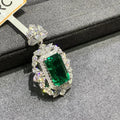 Real 9K Gold 6.56CT Colombia Emerald Gemstone Pendant - Crown & Royal