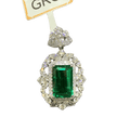 Real 9K Gold 6.56CT Colombia Emerald Gemstone Pendant - Crown & Royal